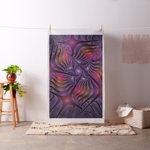 Colorful Fantasy Abstract Modern Purple Fractal Fabric