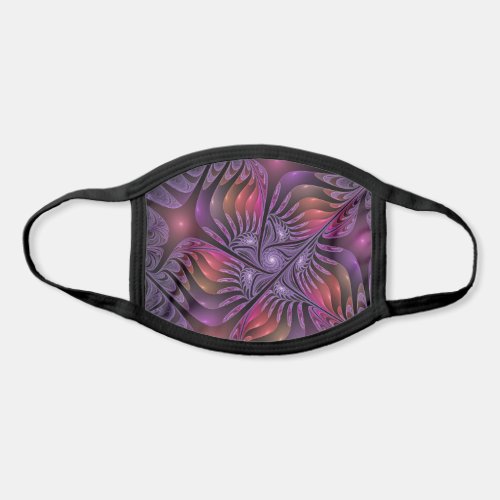 Colorful Fantasy Abstract Modern Purple Fractal Face Mask