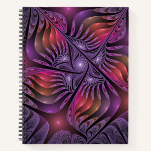 Colorful Fantasy Abstract Modern Purple Fractal Notebook
