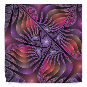 Colorful Fantasy Abstract Trippy Purple Fractal Bandana