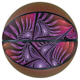 Colorful Fantasy Abstract Trippy Purple Fractal Basketball