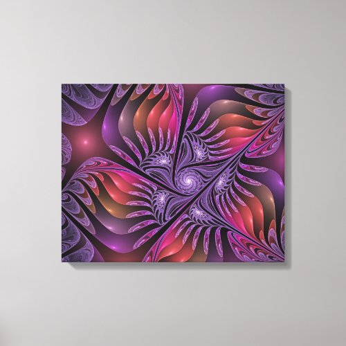 Colorful Fantasy Abstract Trippy Purple Fractal Canvas Print
