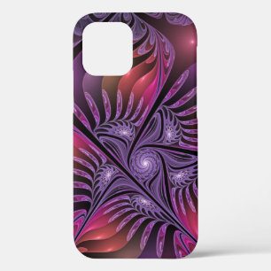 Colorful Fantasy Abstract Trippy Purple Fractal iPhone 12 Case