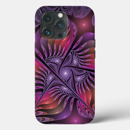 Colorful Fantasy Abstract Trippy Purple Fractal iPhone 13 Pro Case