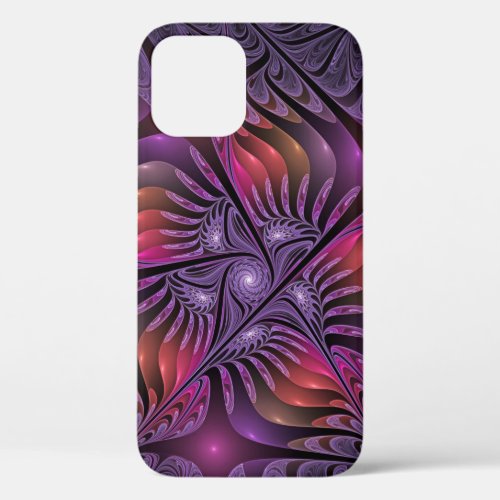 Colorful Fantasy Abstract Trippy Purple Fractal iPhone 12 Pro Case