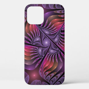 Colorful Fantasy Abstract Trippy Purple Fractal iPhone 12 Case