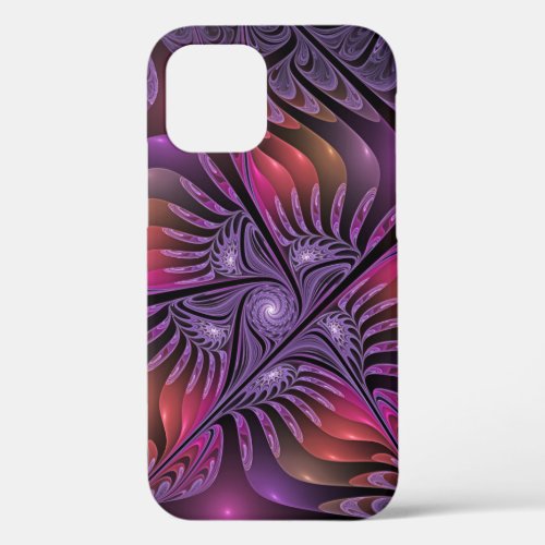 Colorful Fantasy Abstract Trippy Purple Fractal iPhone 12 Pro Case