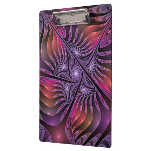 Colorful Fantasy Abstract Trippy Purple Fractal Clipboard