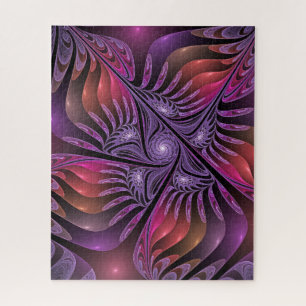 Colorful Fantasy Abstract Trippy Purple Fractal Jigsaw Puzzle