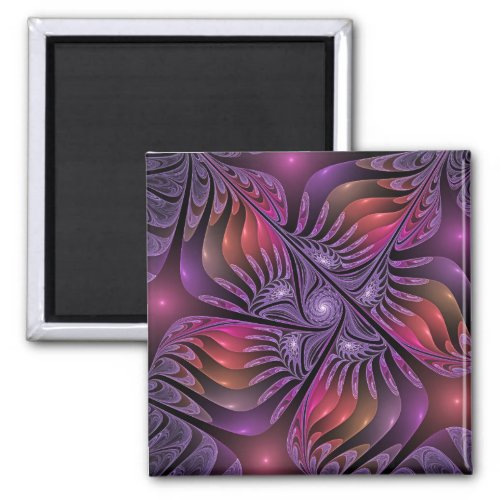 Colorful Fantasy Abstract Trippy Purple Fractal Magnet
