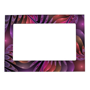 Colorful Fantasy Abstract Trippy Purple Fractal Magnetic Frame