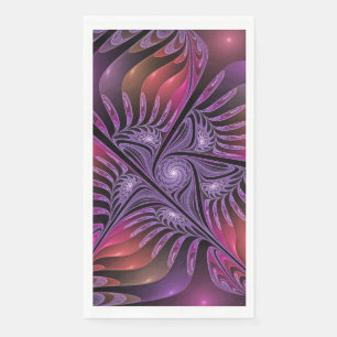 Colorful Fantasy Abstract Trippy Purple Fractal Paper Guest Towels