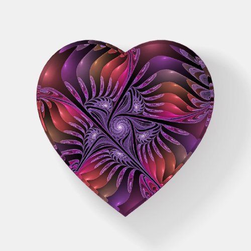 Colorful Fantasy Abstract Trippy Purple Fractal Paperweight