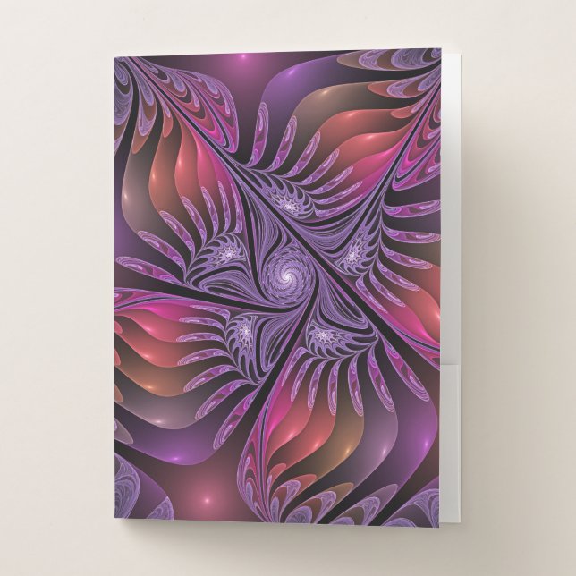 Colorful Fantasy Abstract Trippy Purple Fractal Pocket Folder (Front)