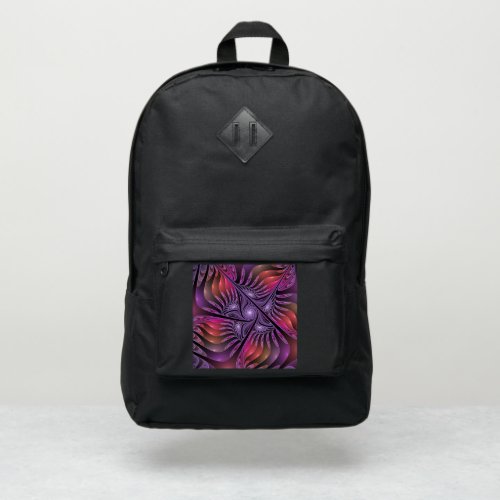 Colorful Fantasy Abstract Trippy Purple Fractal Port Authority Backpack