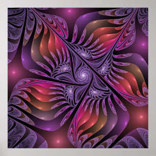 Colorful Fantasy Abstract Trippy Purple Fractal Poster