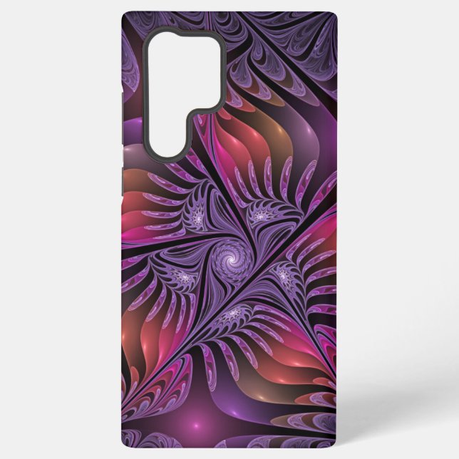 Colorful Fantasy Abstract Trippy Purple Fractal Samsung Galaxy Case (Back)