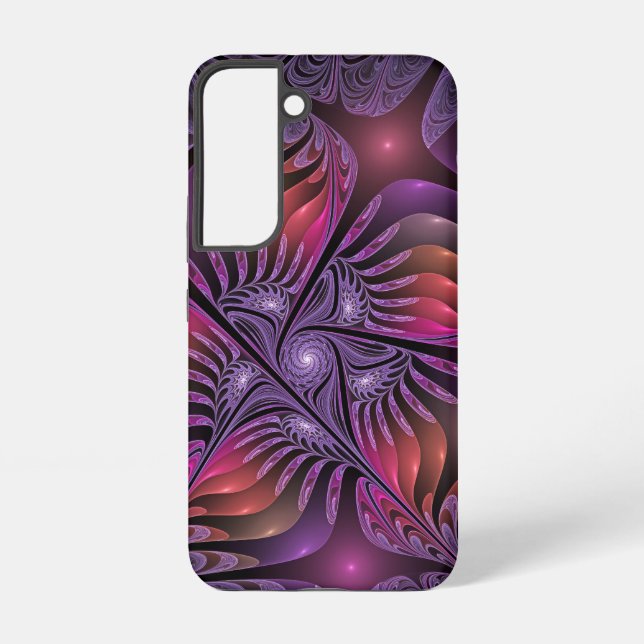 Colorful Fantasy Abstract Trippy Purple Fractal Samsung Galaxy Case (Back)