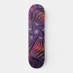 Colorful Fantasy Abstract Trippy Purple Fractal Skateboard
