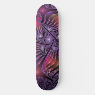 Colorful Fantasy Abstract Trippy Purple Fractal Skateboard Deck