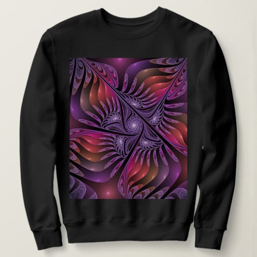 Colorful Fantasy Abstract Trippy Purple Fractal Sweatshirt