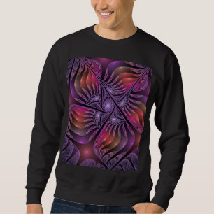Colorful Fantasy Abstract Trippy Purple Fractal Sweatshirt