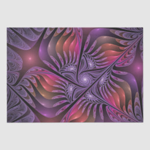 Colorful Fantasy Abstract Trippy Purple Fractal Tissue Paper