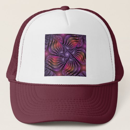 Colorful Fantasy Abstract Trippy Purple Fractal Trucker Hat