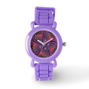 Colorful Fantasy Abstract Trippy Purple Fractal Watch
