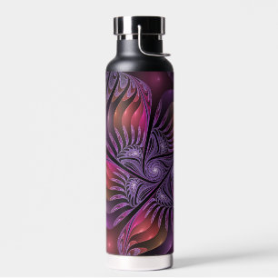 Colorful Fantasy Abstract Trippy Purple Fractal Water Bottle