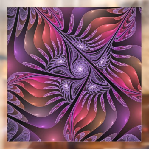 Colorful Fantasy Abstract Trippy Purple Fractal Window Cling