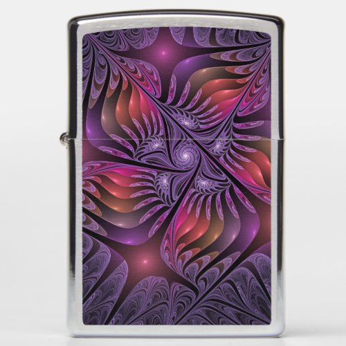 Colorful Fantasy Abstract Trippy Purple Fractal Zippo Lighter