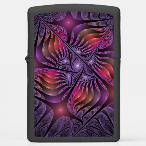 Colorful Fantasy Abstract Trippy Purple Fractal Zippo Lighter