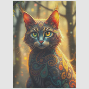 Colorful Fantasy Cat Tissue Paper