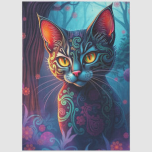 Colorful Fantasy Cat Tissue Paper