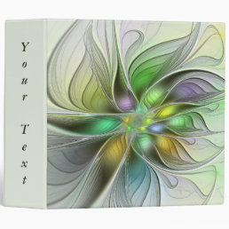 Colorful Fantasy Flower Abstract Fractal Own Text 3 Ring Binder