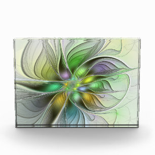 Colorful Fantasy Flower Modern Abstract Fractal Acrylic Award