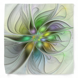Colorful Fantasy Flower Modern Abstract Fractal Bandana