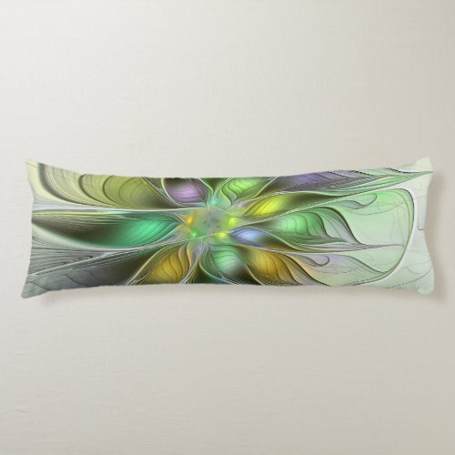 Colorful Fantasy Flower Modern Abstract Fractal Body Pillow