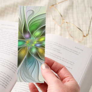 Colorful Fantasy Flower Modern Abstract Fractal Bookmarks