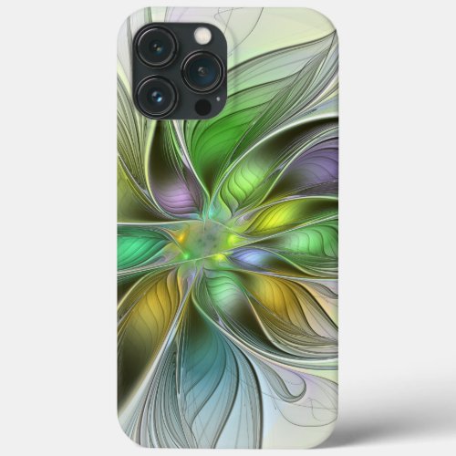 Colorful Fantasy Flower Modern Abstract Fractal iPhone 13 Pro Max Case