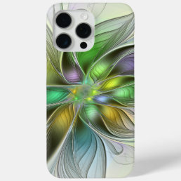 Colorful Fantasy Flower Modern Abstract Fractal iPhone 15 Pro Max Case