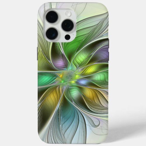 Colorful Fantasy Flower Modern Abstract Fractal iPhone 15 Pro Max Case
