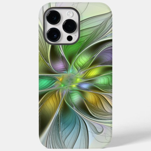 Colorful Fantasy Flower Modern Abstract Fractal Case_Mate iPhone 14 Pro Max Case