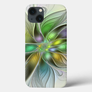 Colorful Fantasy Flower Modern Abstract Fractal iPhone 13 Case