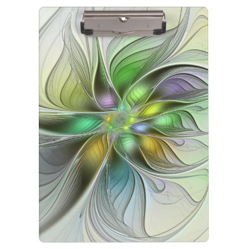 Colorful Fantasy Flower Modern Abstract Fractal Clipboard