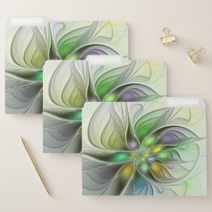 Colorful Fantasy Flower Modern Abstract Fractal File Folder