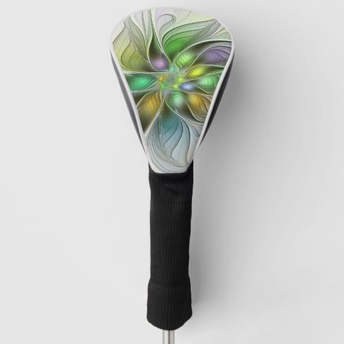 Colorful Fantasy Flower Modern Abstract Fractal Golf Head Cover