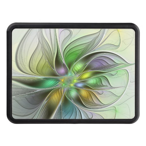 Colorful Fantasy Flower Modern Abstract Fractal Hitch Cover