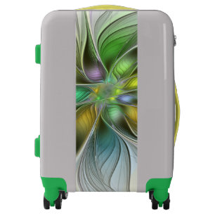 Colorful Fantasy Flower Modern Abstract Fractal Luggage